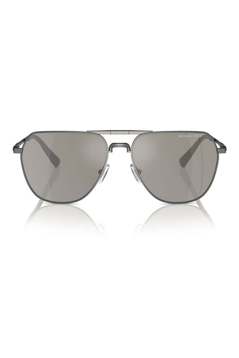 Keswick 59mm Pilot Sunglasses, Main, color, SHINY GUNMETAL