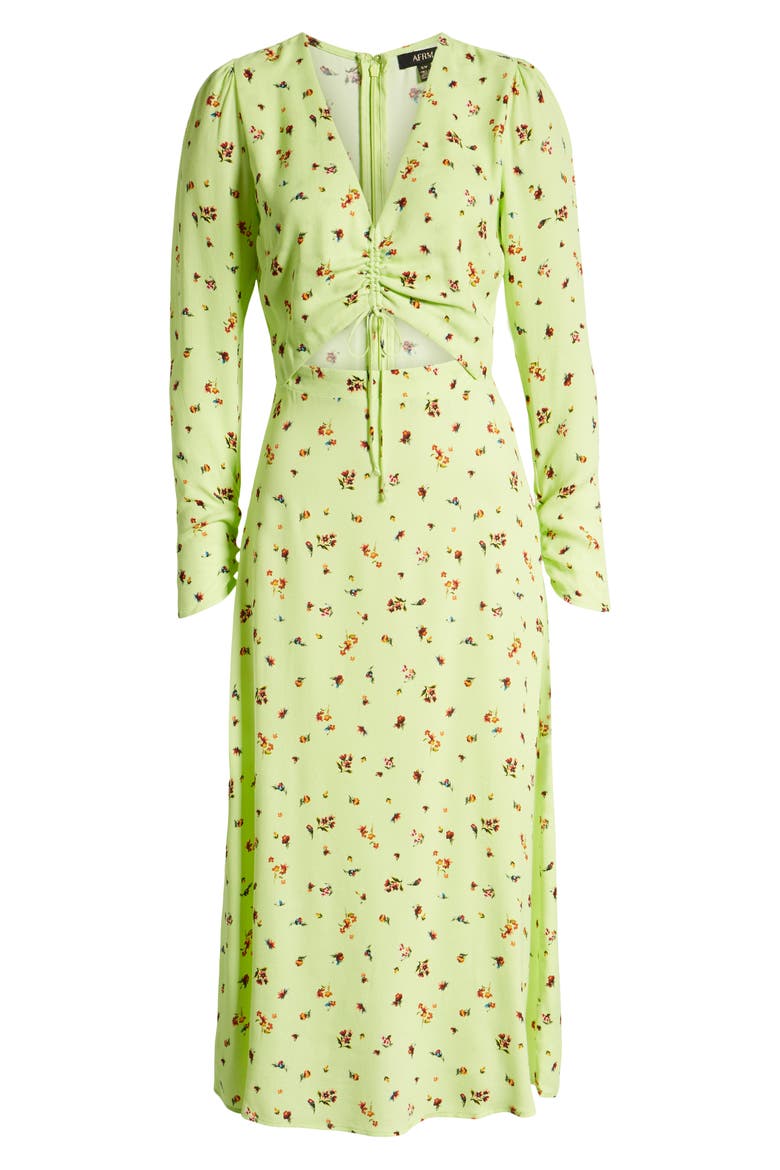 Carlo Cinched Front Midi Dress, Alternate, color, LIMELIGHT DITSY