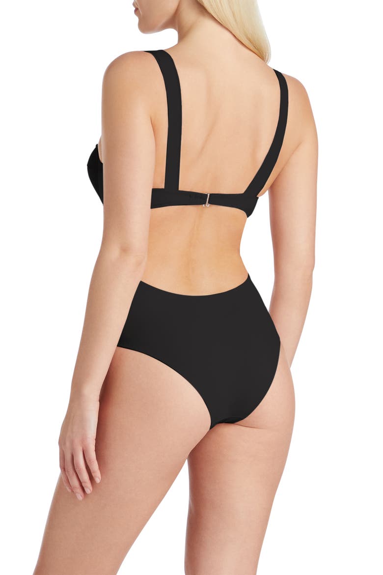 Paris Underwire Cut-out lace detail One-Piece Swimsuit, Alternate, color, Black