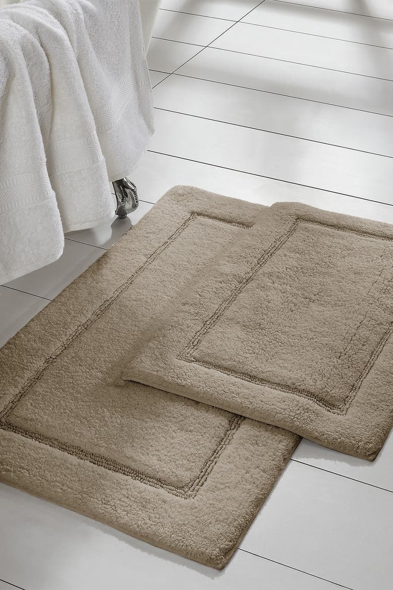 Solid Loop Non-Slip Bath Mat 2-Piece Set, Main, color, TAUPE