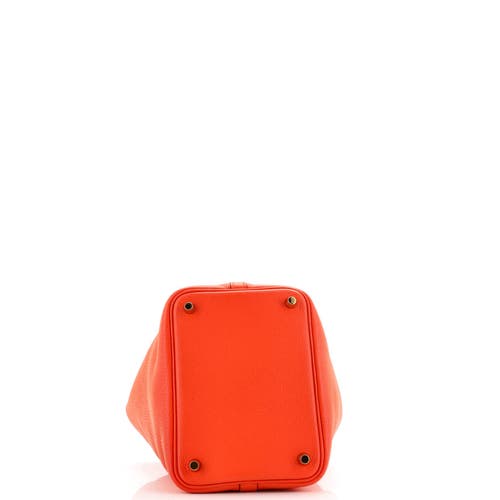 Pre-owned Hermes Hermes Picotin Lock Bag Clemence Pm In Orange