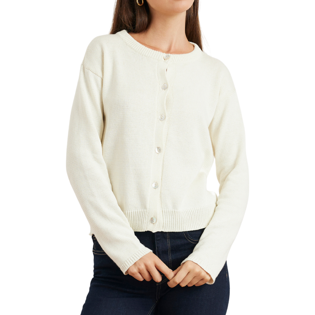 Paneros Clothing Ruthie Cotton Cardigan In White
