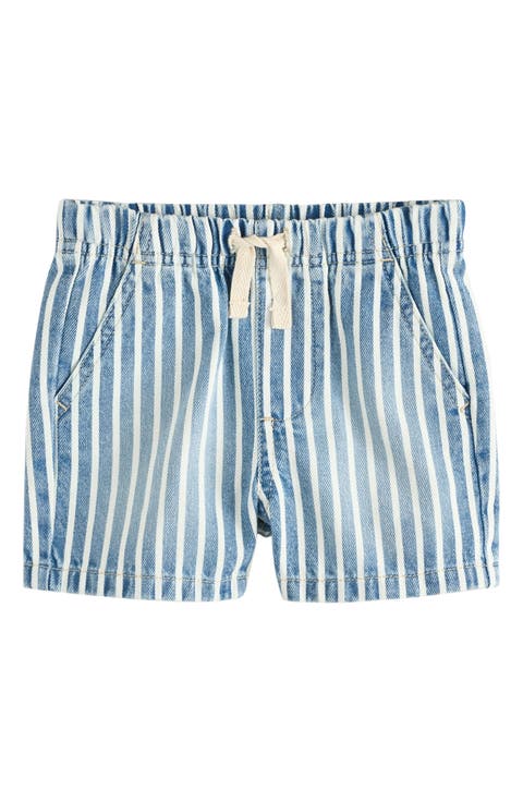 Kids' Stripe Cotton Denim Drawstring Shorts (Baby, Toddler & Little Kid)