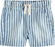 NEXT Kids' Stripe Cotton Denim Drawstring Shorts
