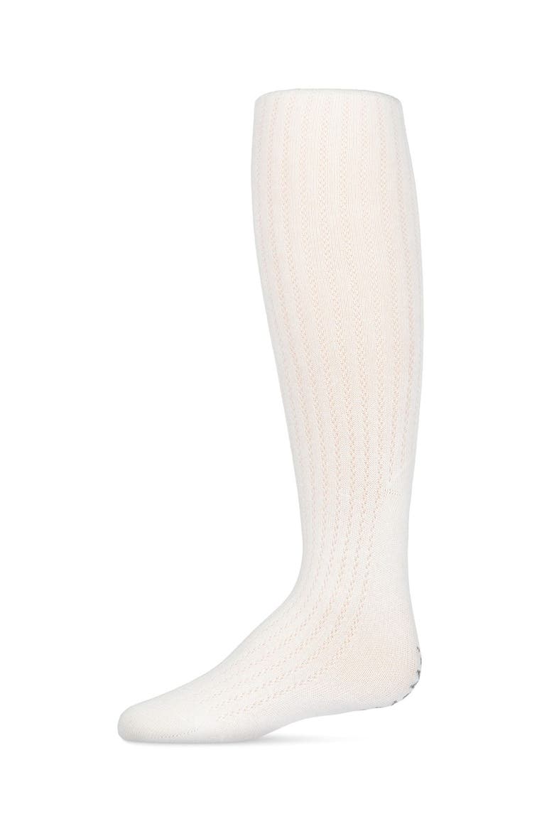Chain Cotton Blend Tights, Main, color, Winter White