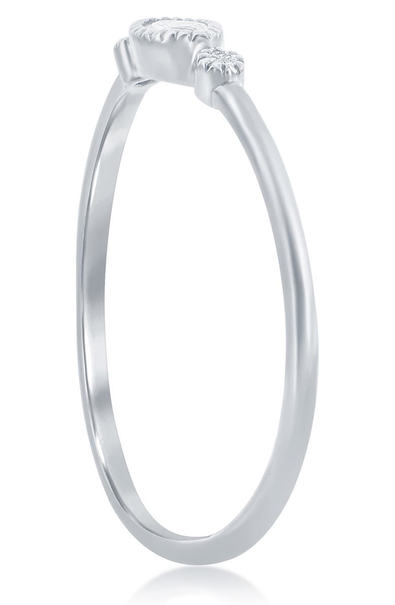 SIMONA Sterling Silver Bezel Marquise & Round CZ Stackable Ring, Alternate, color, Silver