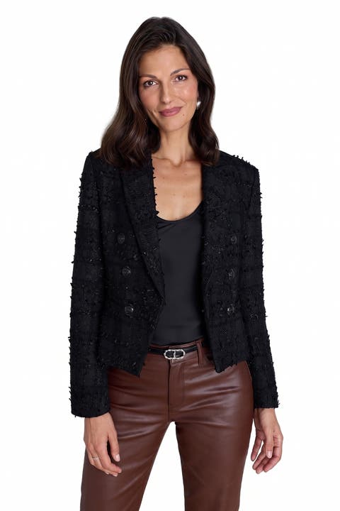 Gabrielle Double Breasted Tweed Blazer