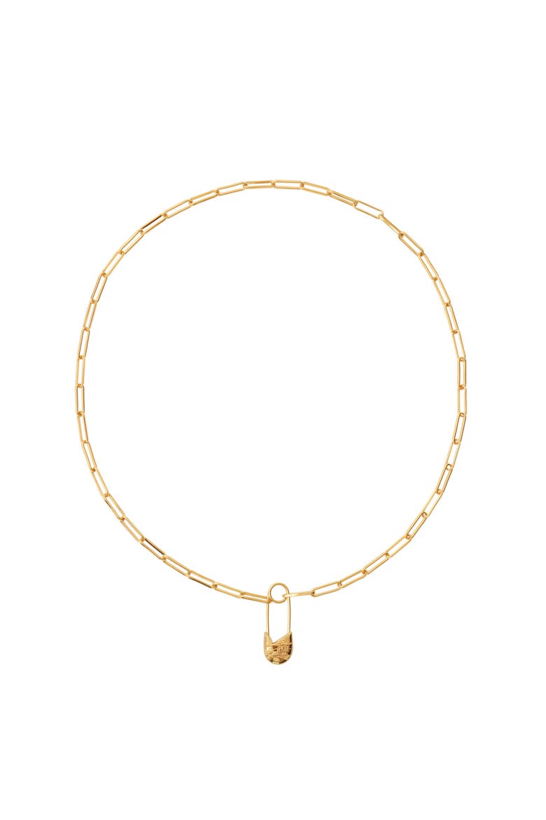 Knight Pin Necklace, Main, color, Gold