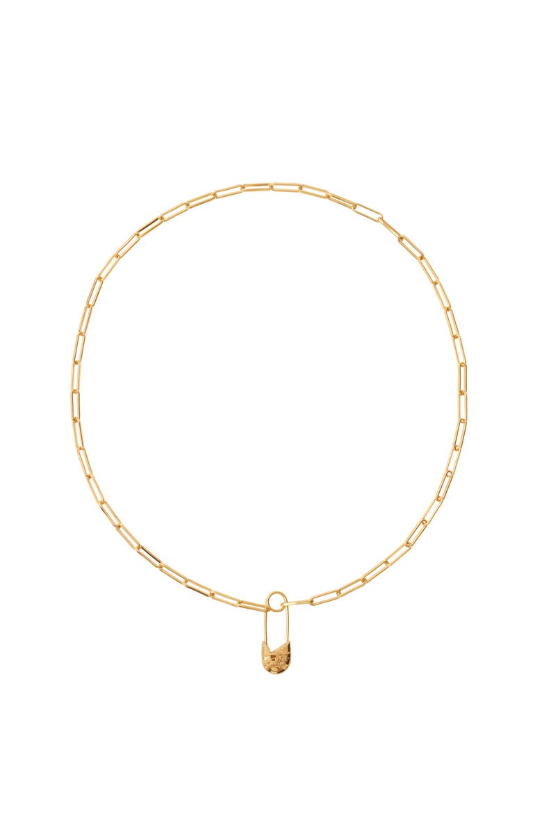 Burberry EKD Pin Necklace, Main, color, Gold