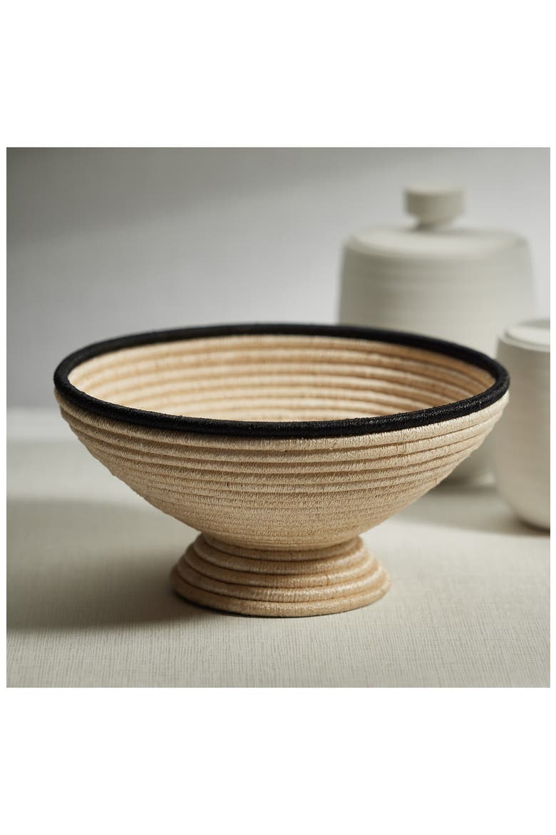 Matera Coiled Bowl, Alternate, color, BEIGE/ BLACK