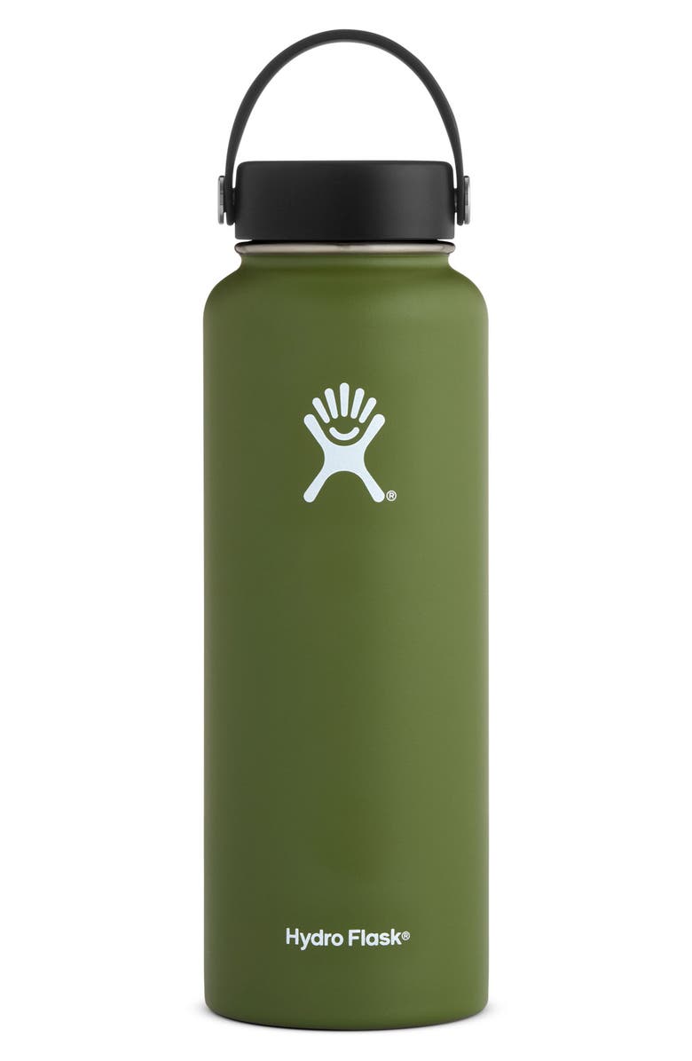 Hydro Flask 40-Ounce Wide Mouth Cap Water Bottle, Main, color, Olive