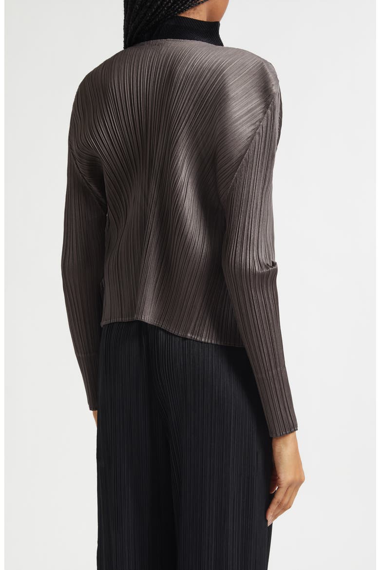 Monthly Colors June Pleated Open Front Cardigan, Alternate, color, CHARCOAL