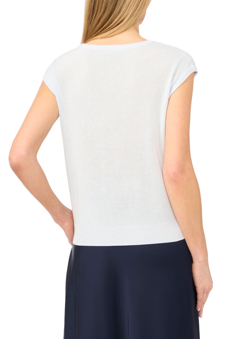 V-Neck Cap Sleeve Sweater Vest, Alternate, color, PLEN AIR