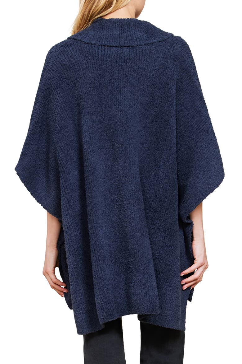 CozyChic® Shawl Collar Poncho, Alternate, color, TIDEWATER