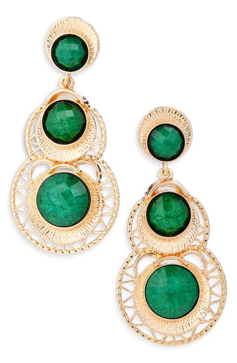 Faux Stone Drop Earrings