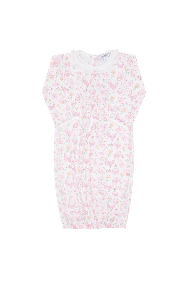 Butterflies Print Gown - Baby, Alternate, color, Pink