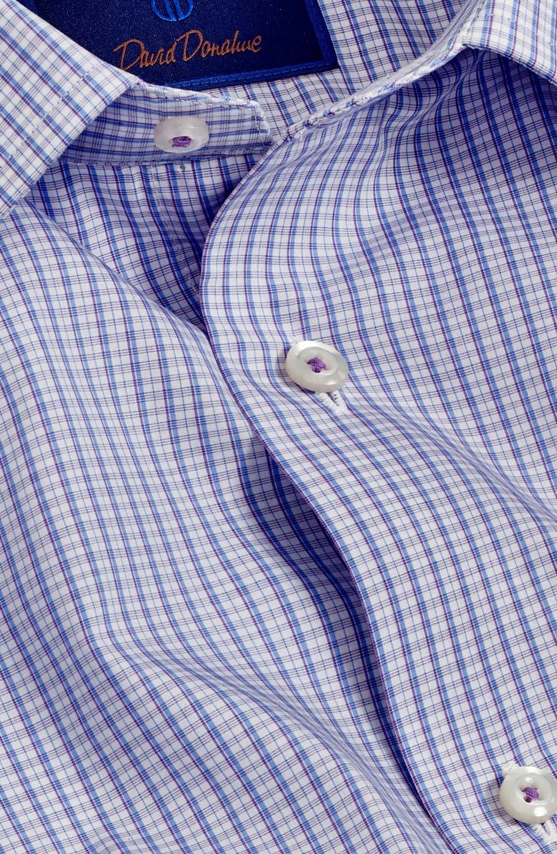 David Donahue Slim Fit Poplin Check Dress Shirt, Alternate, color, 