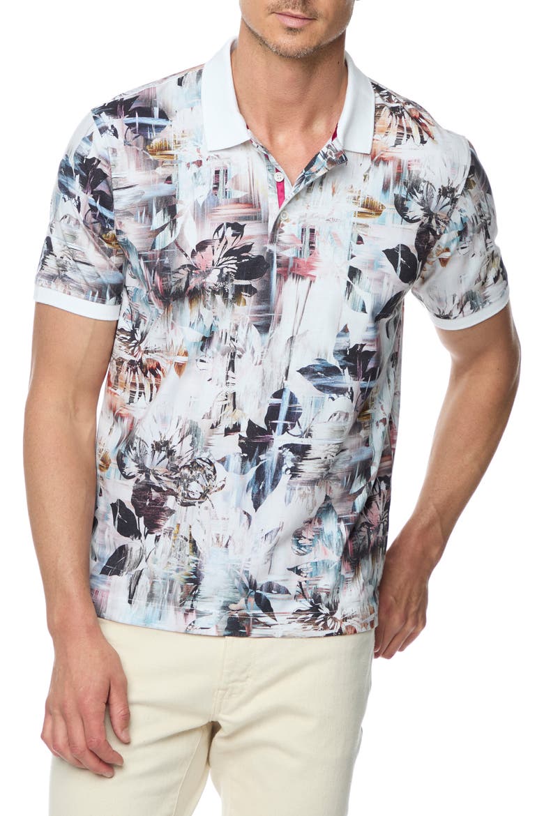 Iver Print Polo, Main, color, WHITE