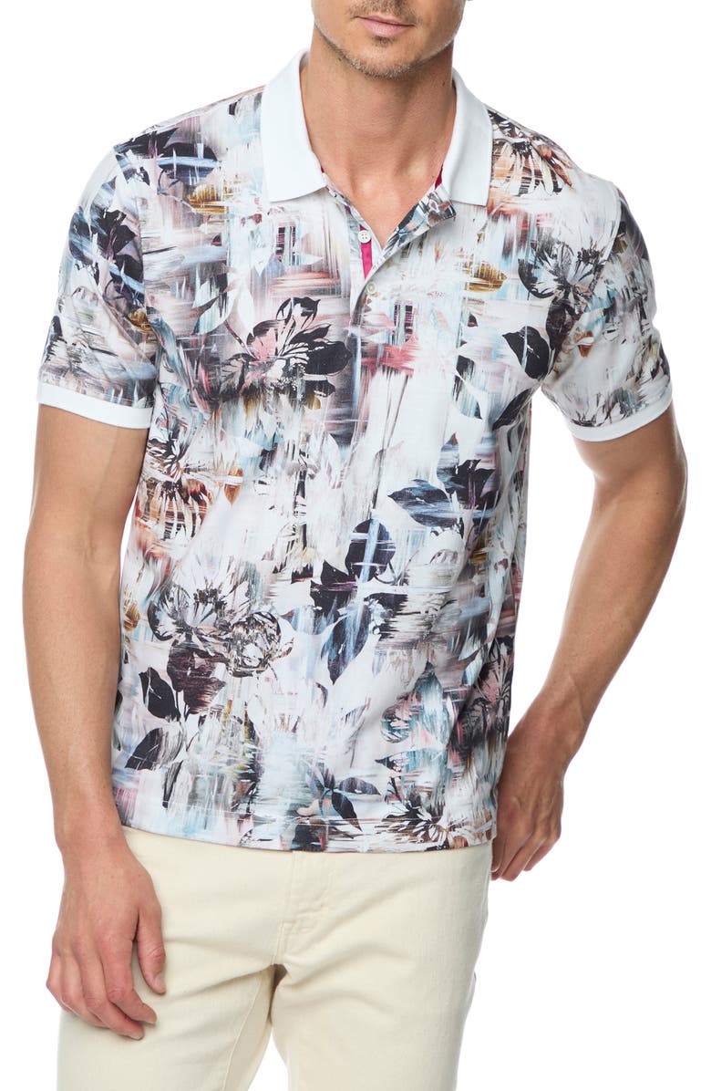 Robert Graham Iver Print Polo, Main, color, 