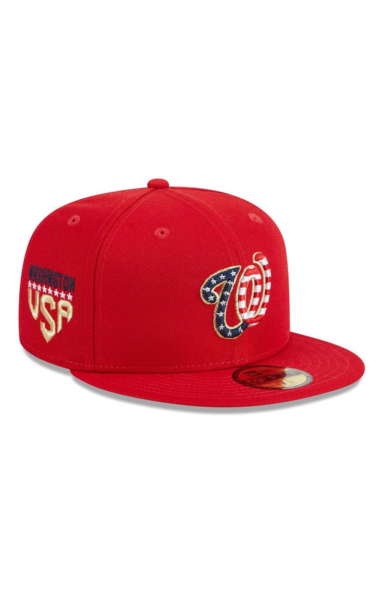 New Era Men's New Era Red Washington Nationals 2023 Fourth of July 59FIFTY Fitted Hat, Main, color, Red