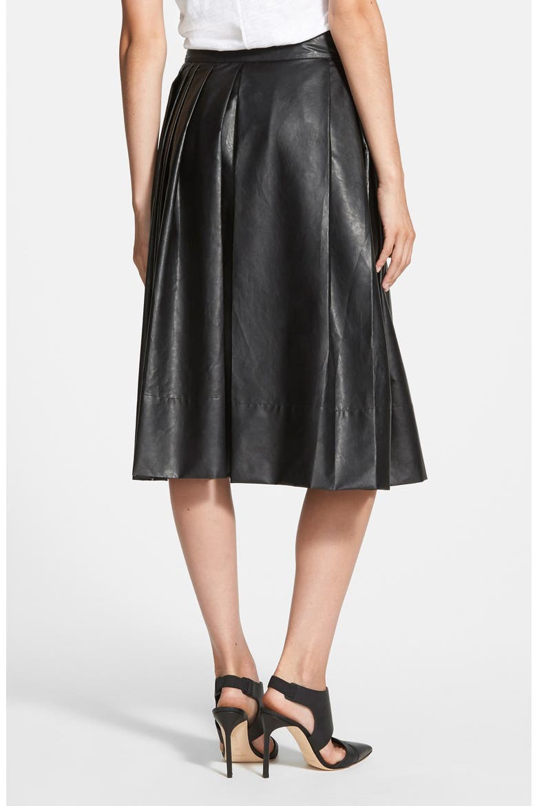 'Town' Pleated Skirt, Alternate, color, BLACK