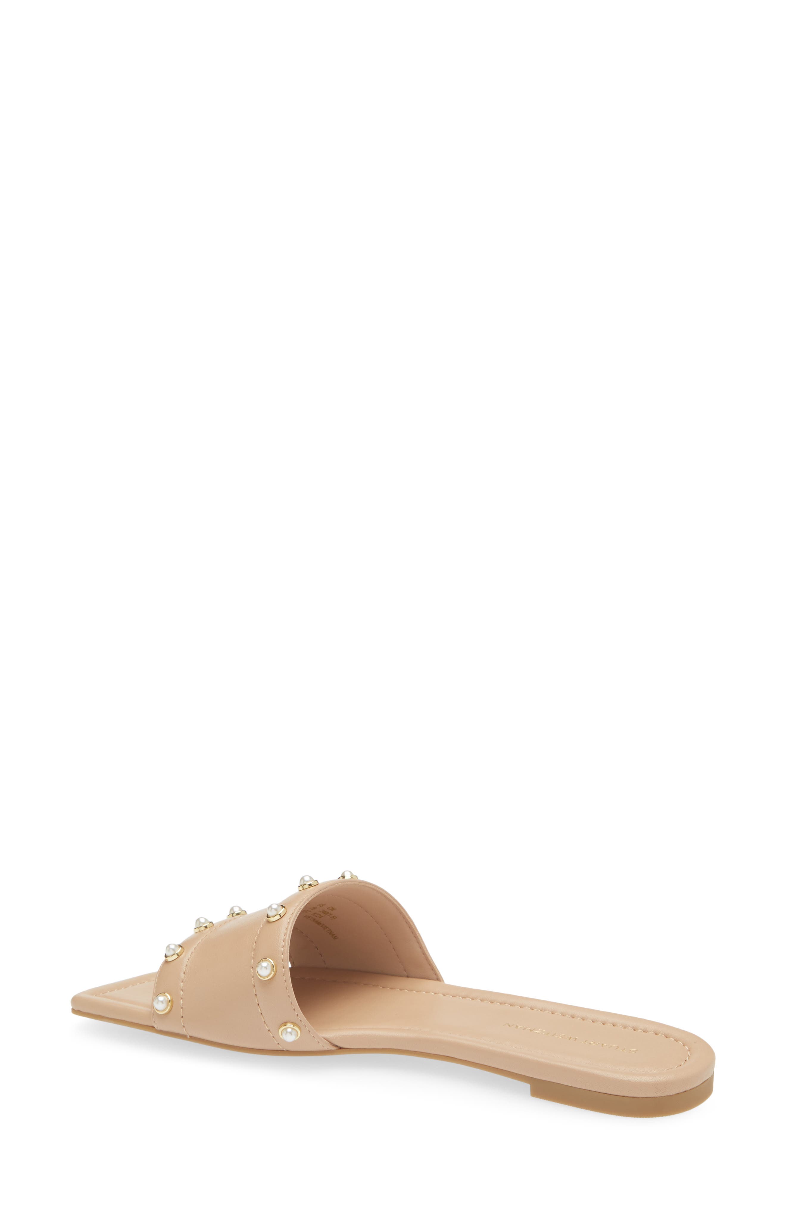 Stuart Weitzman Pearl Slide Sandal, Alternate, color, Golden Beige