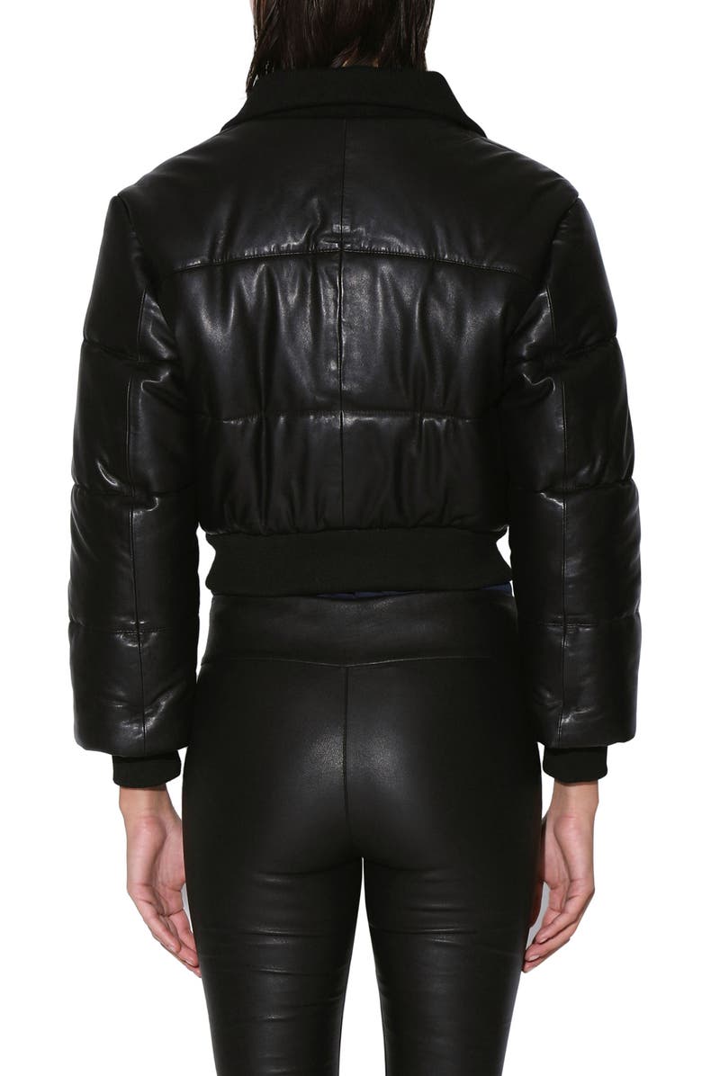 Walter Baker Laylah Leather Crop Puffer Jacket, Alternate, color, 