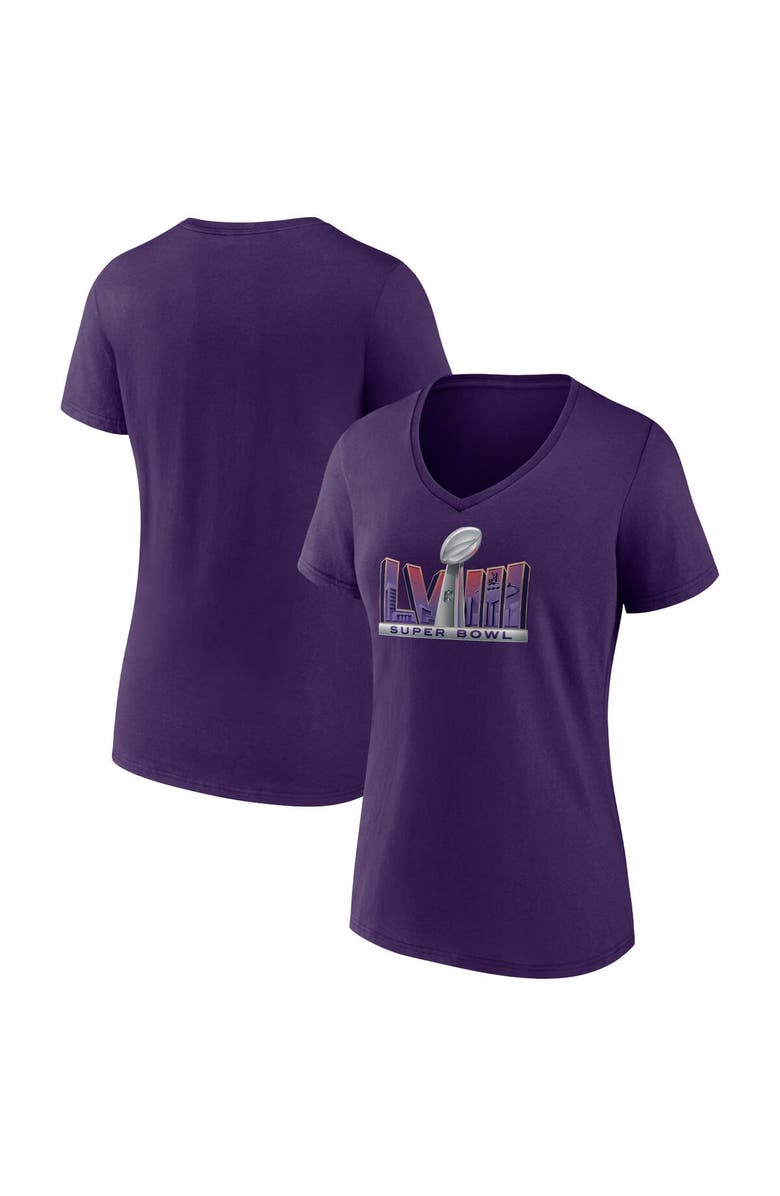 FANATICS Women's Fanatics Branded Purple Super Bowl LVIII Trophy Dimension T-Shirt, Alternate, color,
