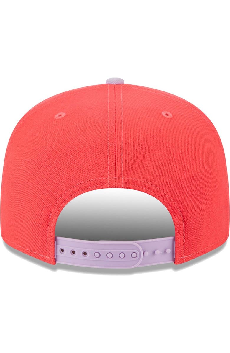 New Era Men's New Era Red/Lavender Milwaukee Bucks 2-Tone Color Pack 9FIFTY Snapback Hat, Alternate, color, 