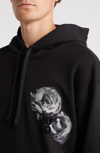 HUGO Dirosehood Oversize Floral Graphic Hoodie | Nordstrom
