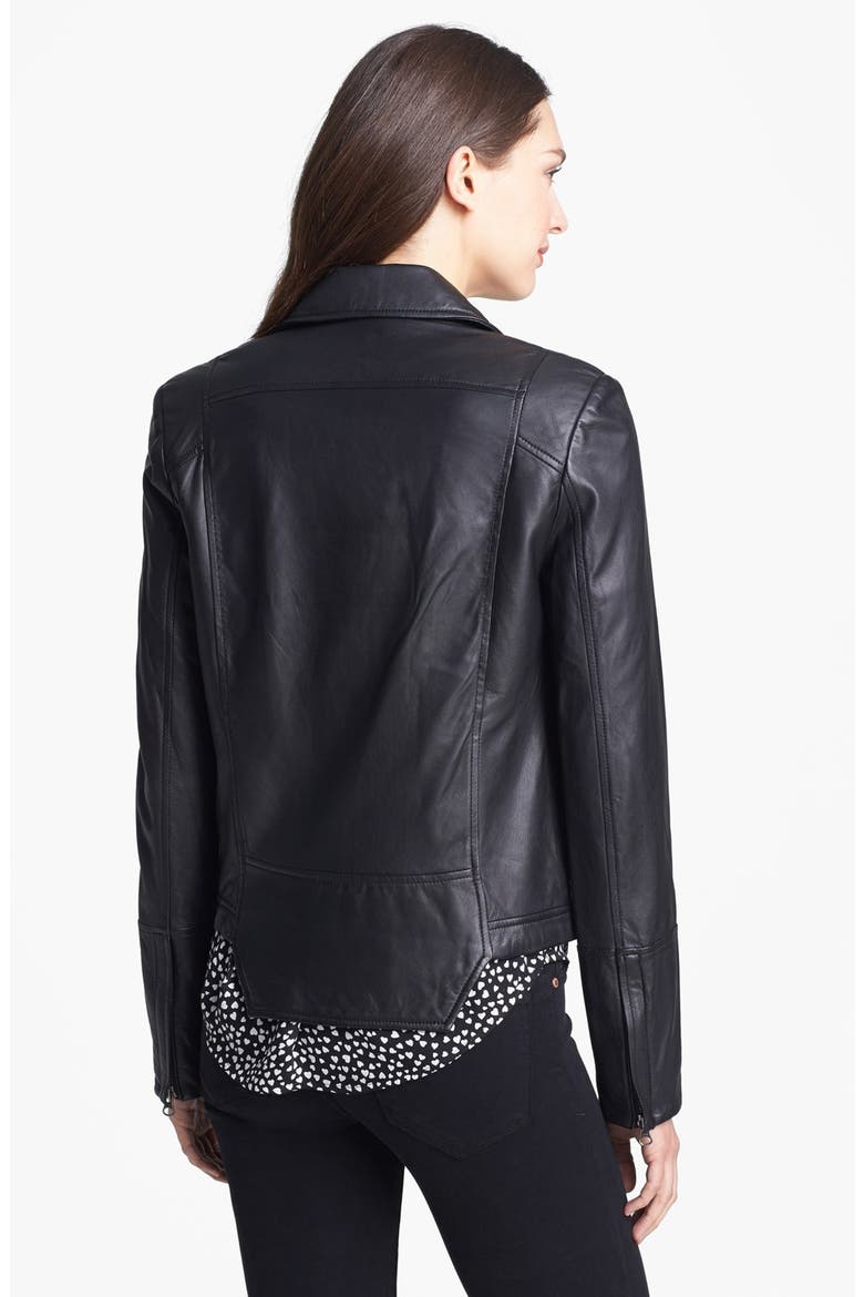 'Beekman' Leather Jacket, Alternate, color, BLACK