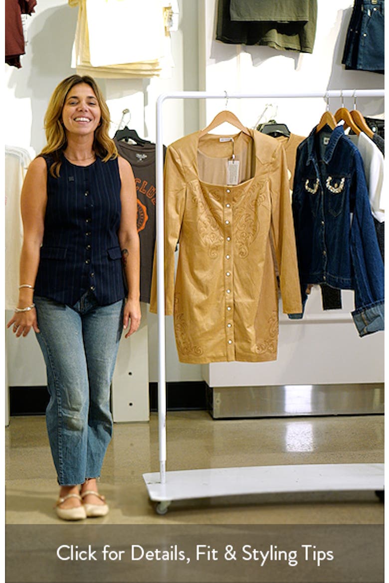 Western Embroidery Long Sleeve Faux Suede Dress video