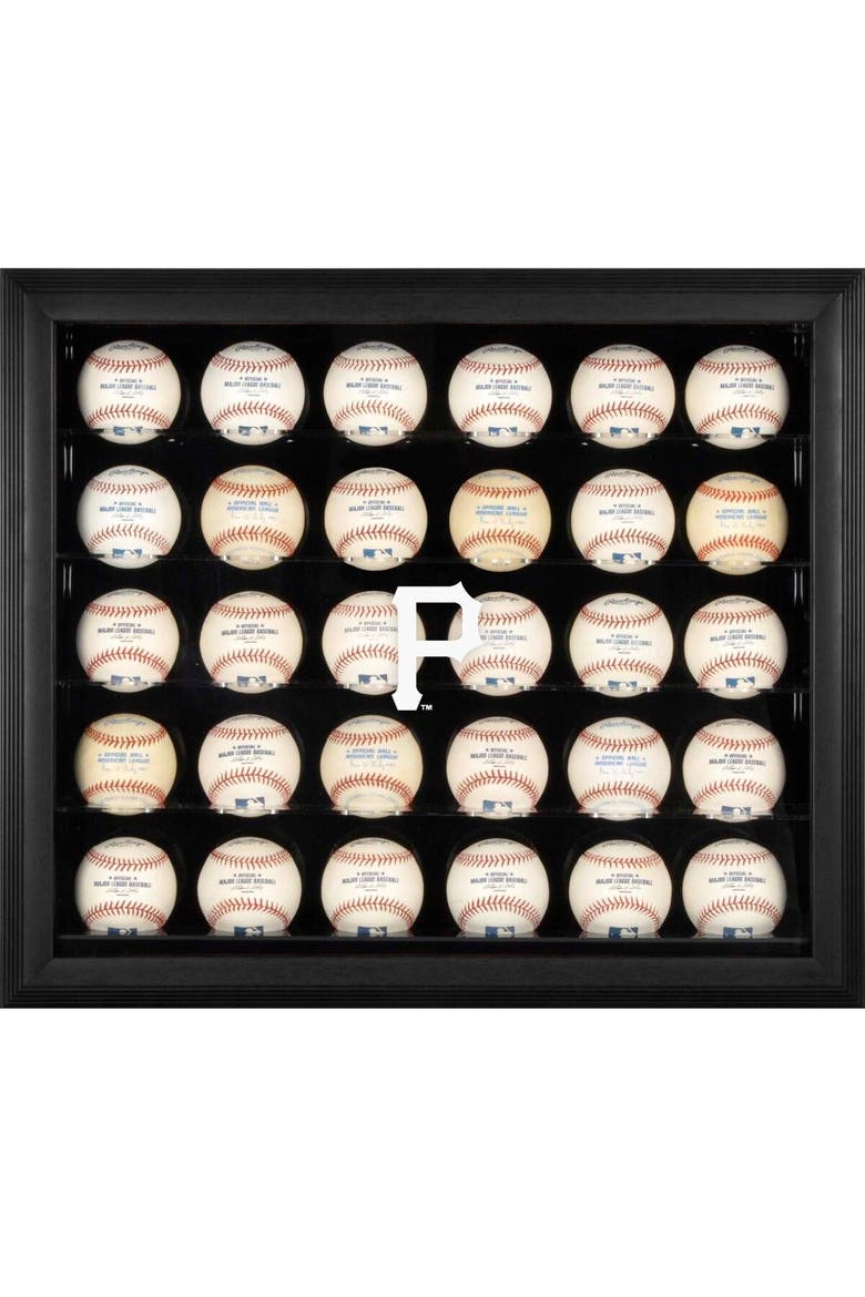 Pittsburgh Pirates (2014 - Present) Logo Black Framed 30-Ball Display Case, Main, color, Black