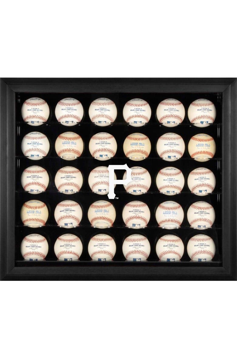 FANATICS AUTHENTIC Pittsburgh Pirates (2014 - Present) Logo Black Framed 30-Ball Display Case, Main, color,