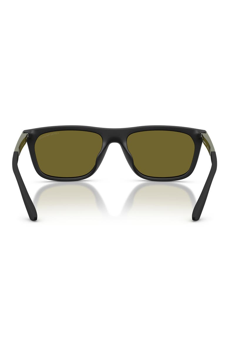 57mm Pillow Sunglasses, Alternate, color, MATTE BLACK / DARK GREEN