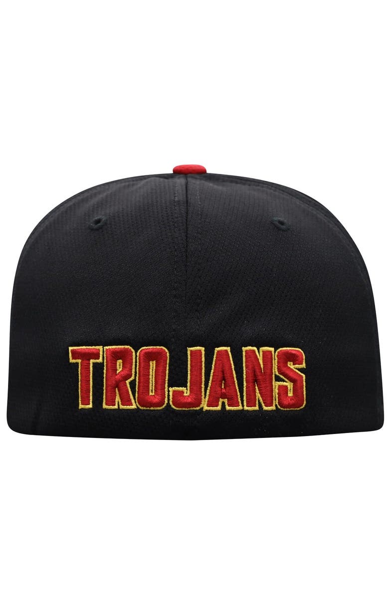 TOP OF THE WORLD Men's Top of the World Black/Cardinal USC Trojans Two-Tone Reflex Hybrid Tech Flex Hat, Alternate, color, 