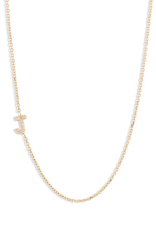 Anzie Love Letter Pavé Diamond Initial Pendant Necklace in Gold-J 