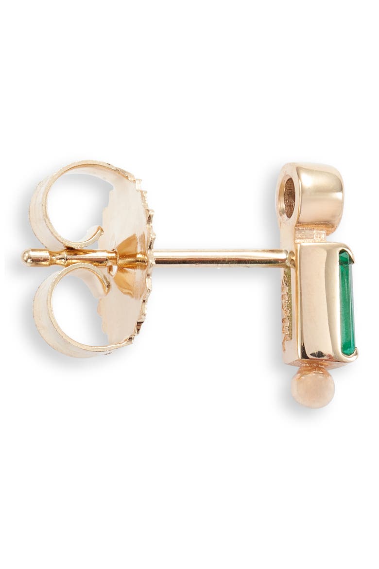 Cléo Emerald Baguette & Diamond Stud Earrings, Alternate, color, GREEN
