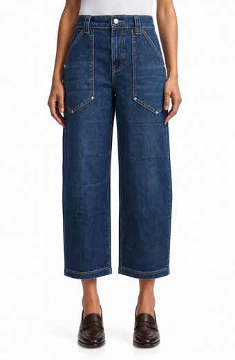 Work High Waist Barrel Jeans