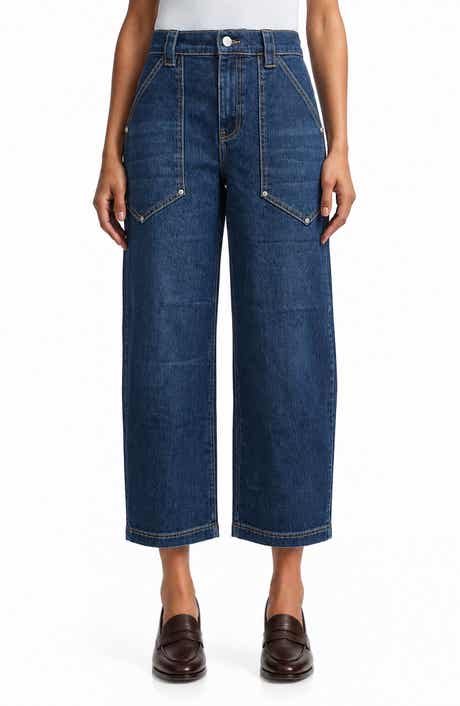 Work High Waist Barrel Jeans