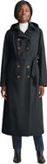 Jessica London Double-Breasted Long Trench Raincoat