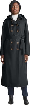 Jessica London Double-Breasted Long Trench Raincoat