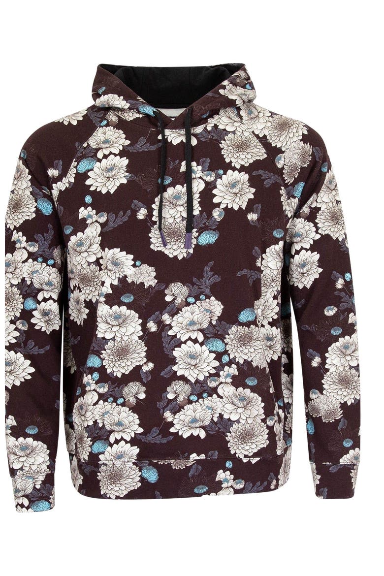 Hank Brushed Interlock Hoodie, Main, color, Serious Floral Black