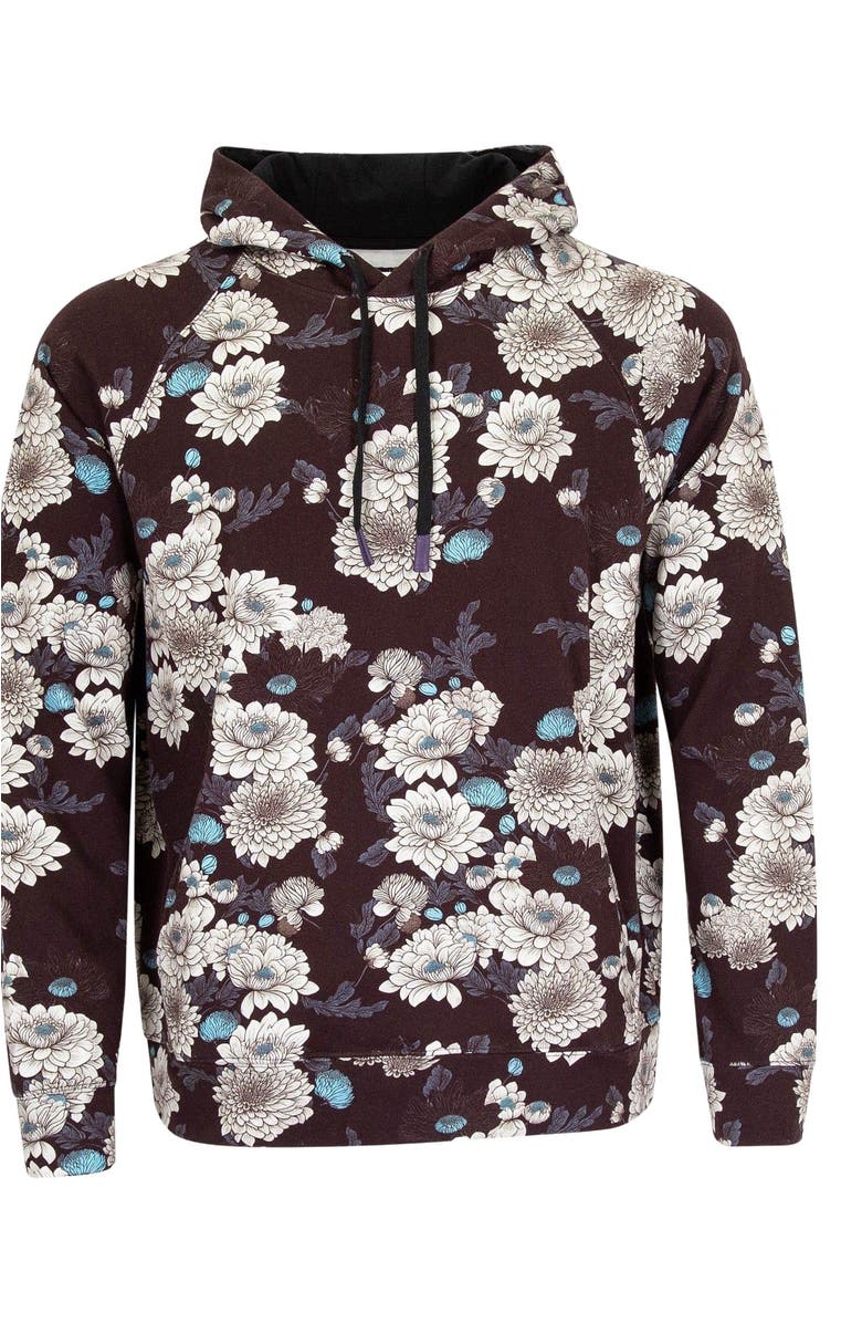 Lords of Harlech Hank Brushed Interlock Hoodie, Main, color, Serious Floral Black