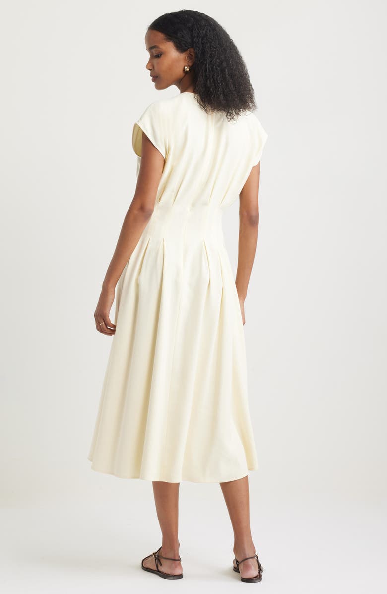 Nordstrom Pleated Midi Dress, Alternate, color, Yellow Pale