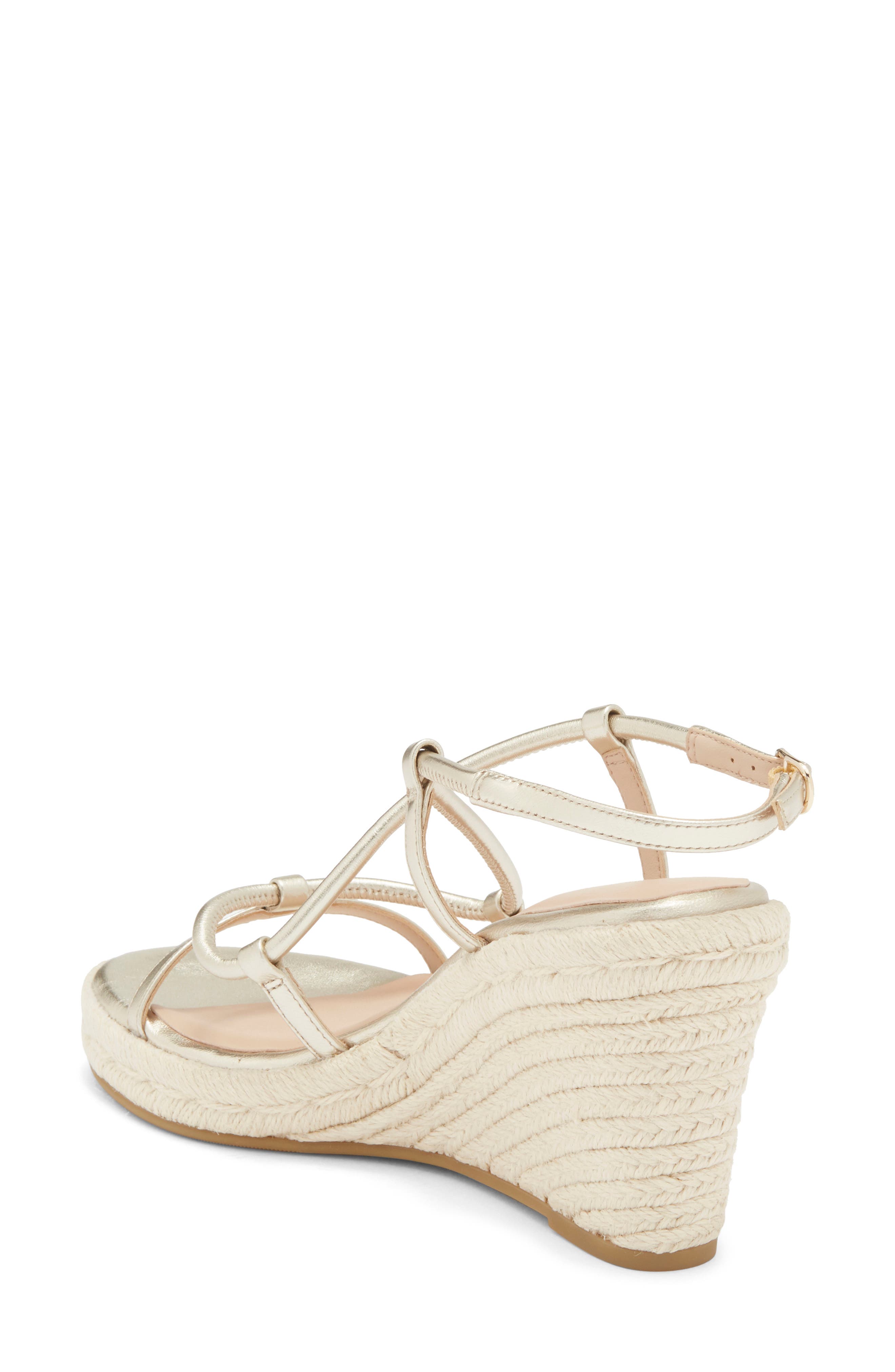 Nilla Espadrille Platform Wedge Sandal, Alternate, color, PLATINO