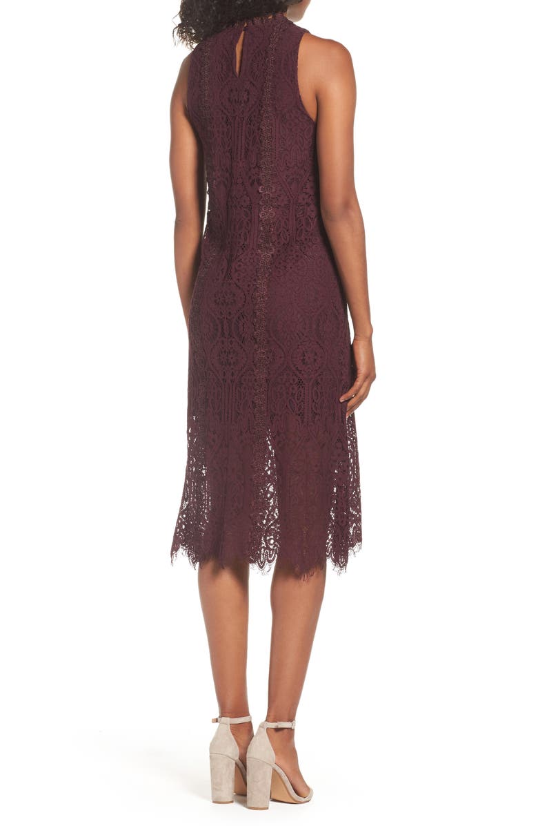 Chelsea28 Lace Pleated Midi Dress, Alternate, color, 