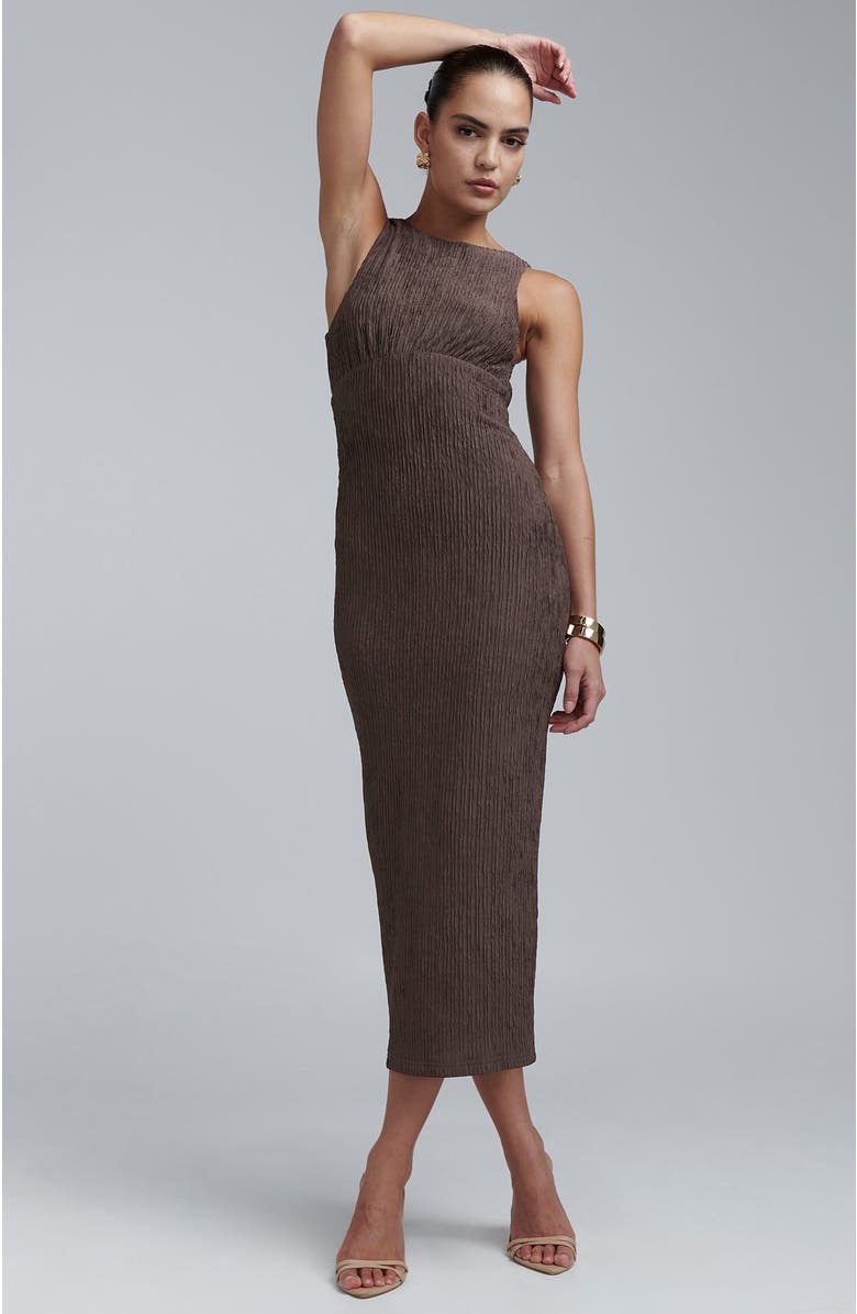 BWLDR Kimmy Midi Dress, Alternate, color, Chocolate