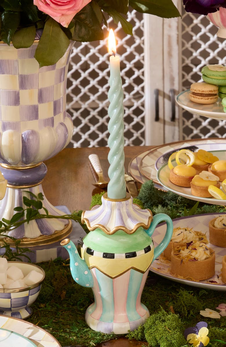 MACKENZIE CHILDS Violet Teapot Candleholder, Alternate, color, Violet Multi