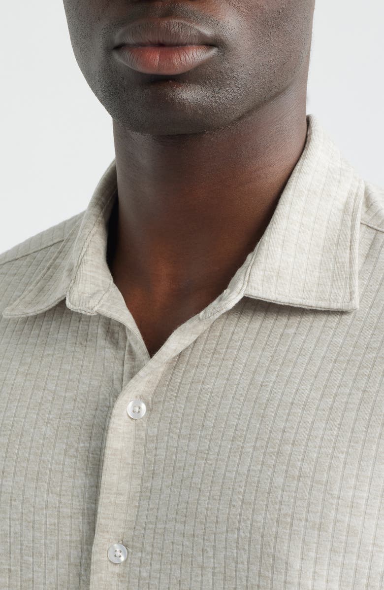 Robert Barakett Anton Knit Button-Up Polo, Alternate, color, Moonstone